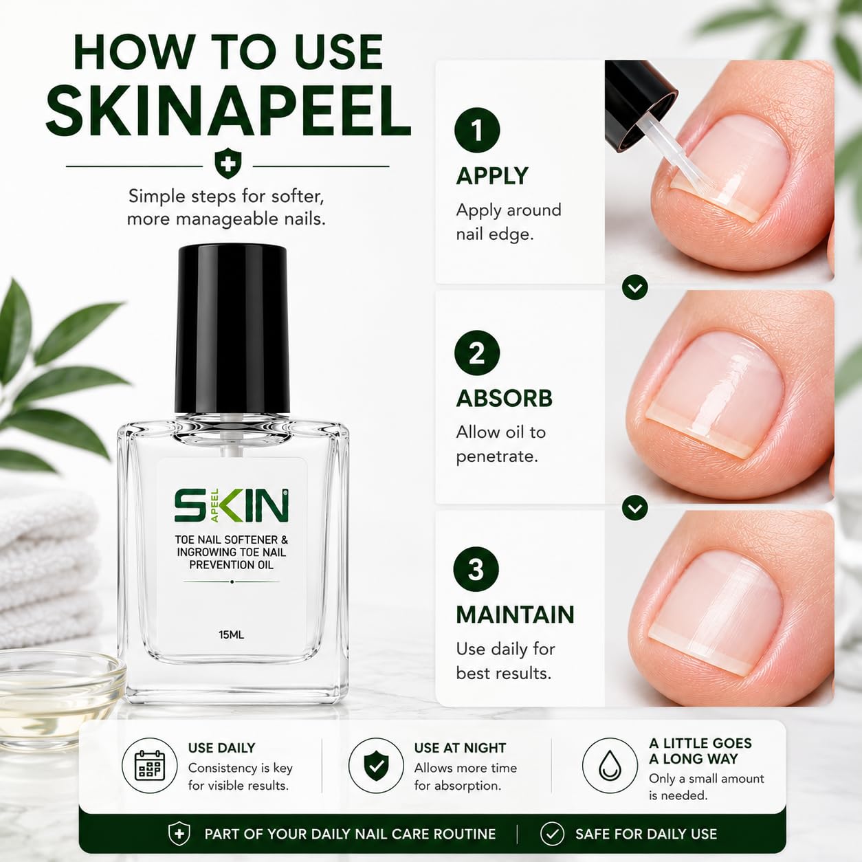 Olejek Do Paznokci I Skórek Skinapeel - 15 Ml | Zmiękczanie Twardych I Pielęgnacja Wrastających | Wzmacniający Olejek Do Manicure I Pedicure | Odżywcze Olejki Do Paznokci