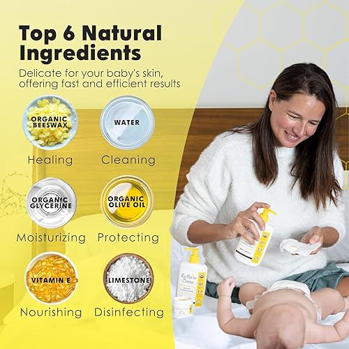 Miniatura 4 de La Petite Creme French Premium Liniment - Loción para bebés, alternativa a las toallitas húmedas, crema hidratante suave y limpiador de piel,