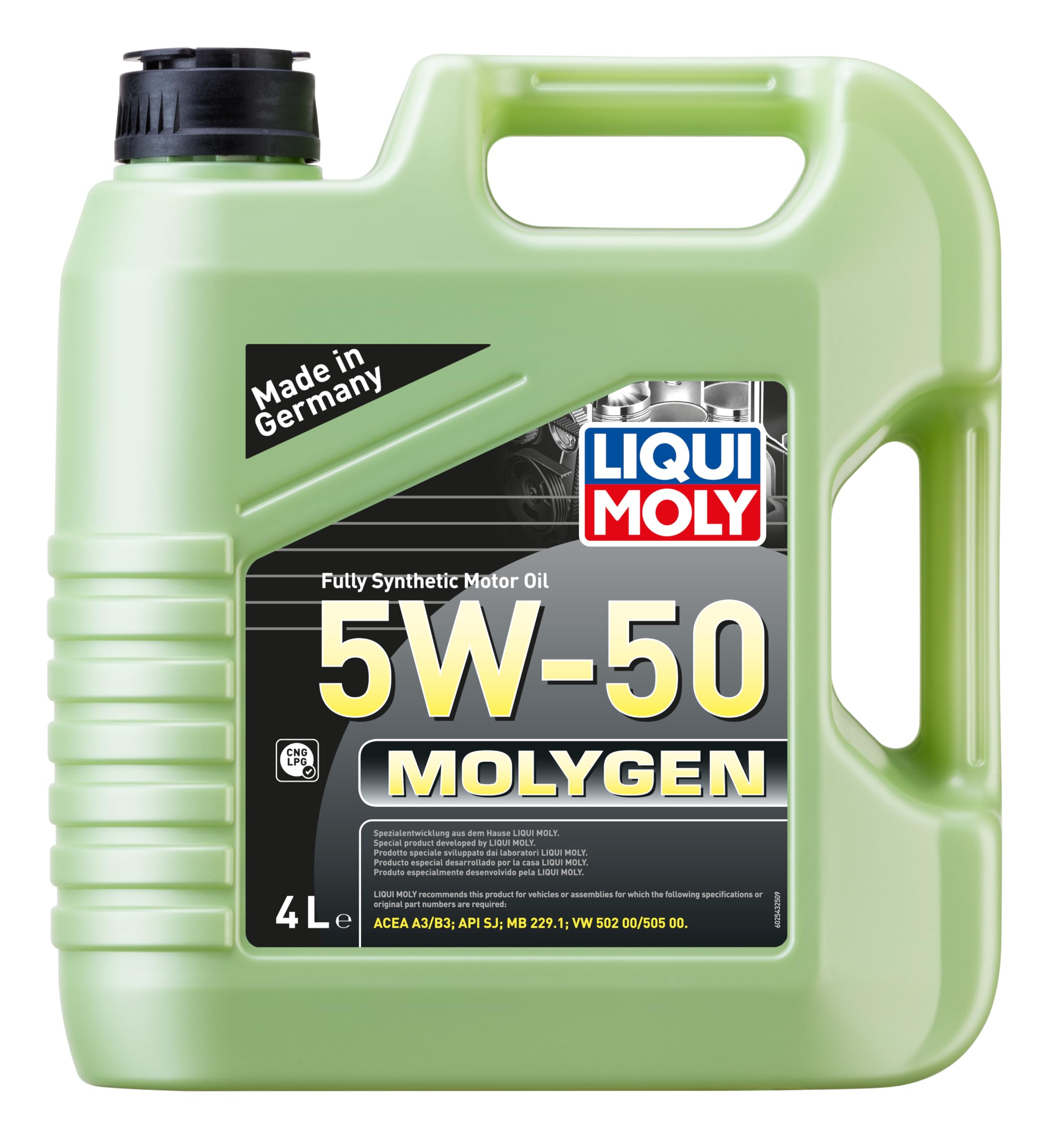 Liqui Moly Molygen 5W-50, 4 L, Aceite de motor para coches, 2543