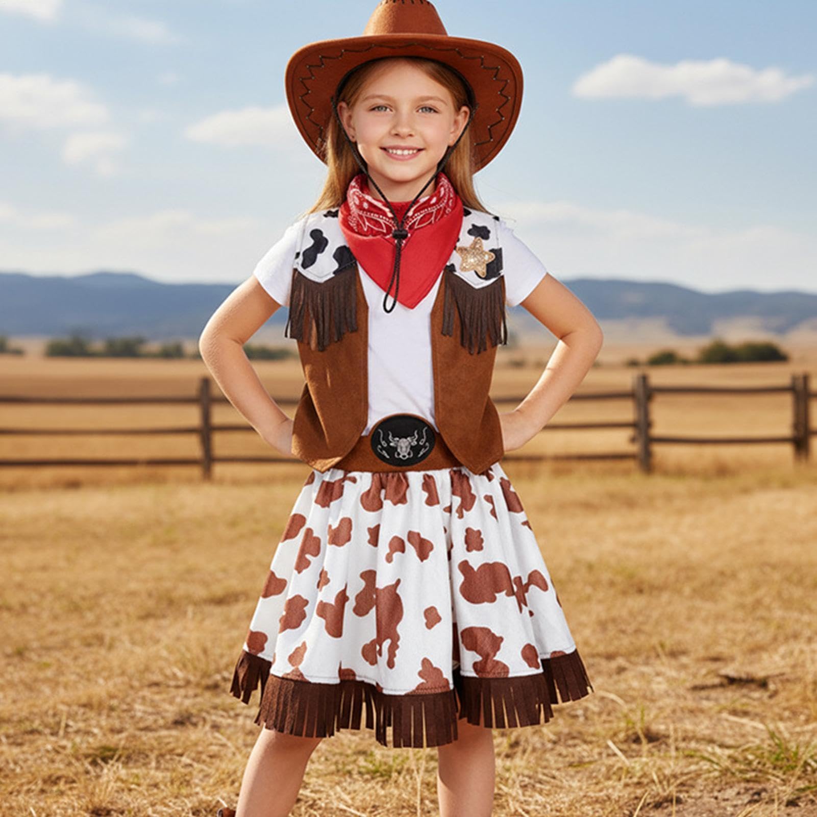 Generisch Chica Vaquera Verung Western Verung Con Sombrero Para Niños