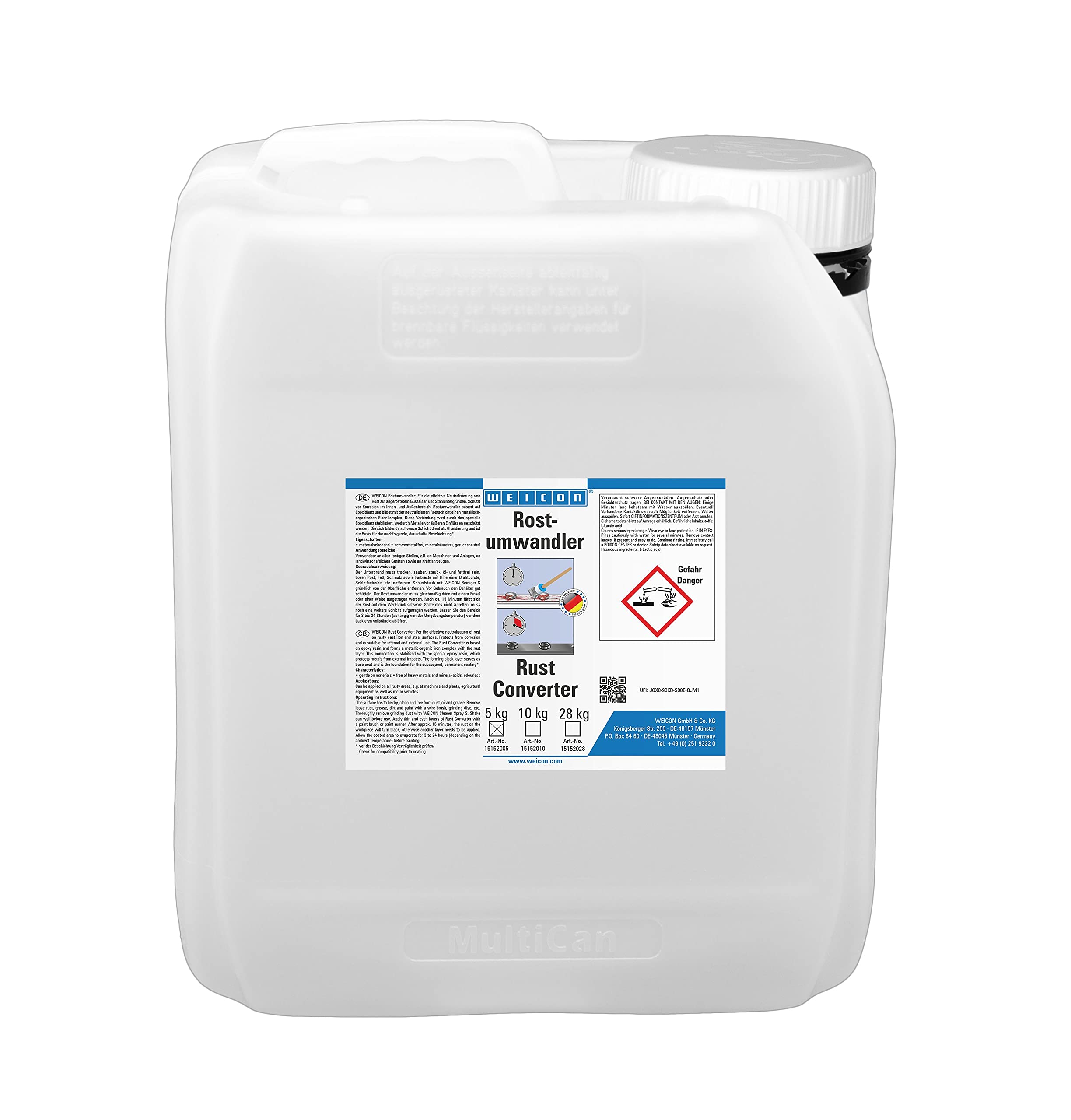 Rust Converter Liquid Active | 5 kg | Stops corrosion indoors & outdoors