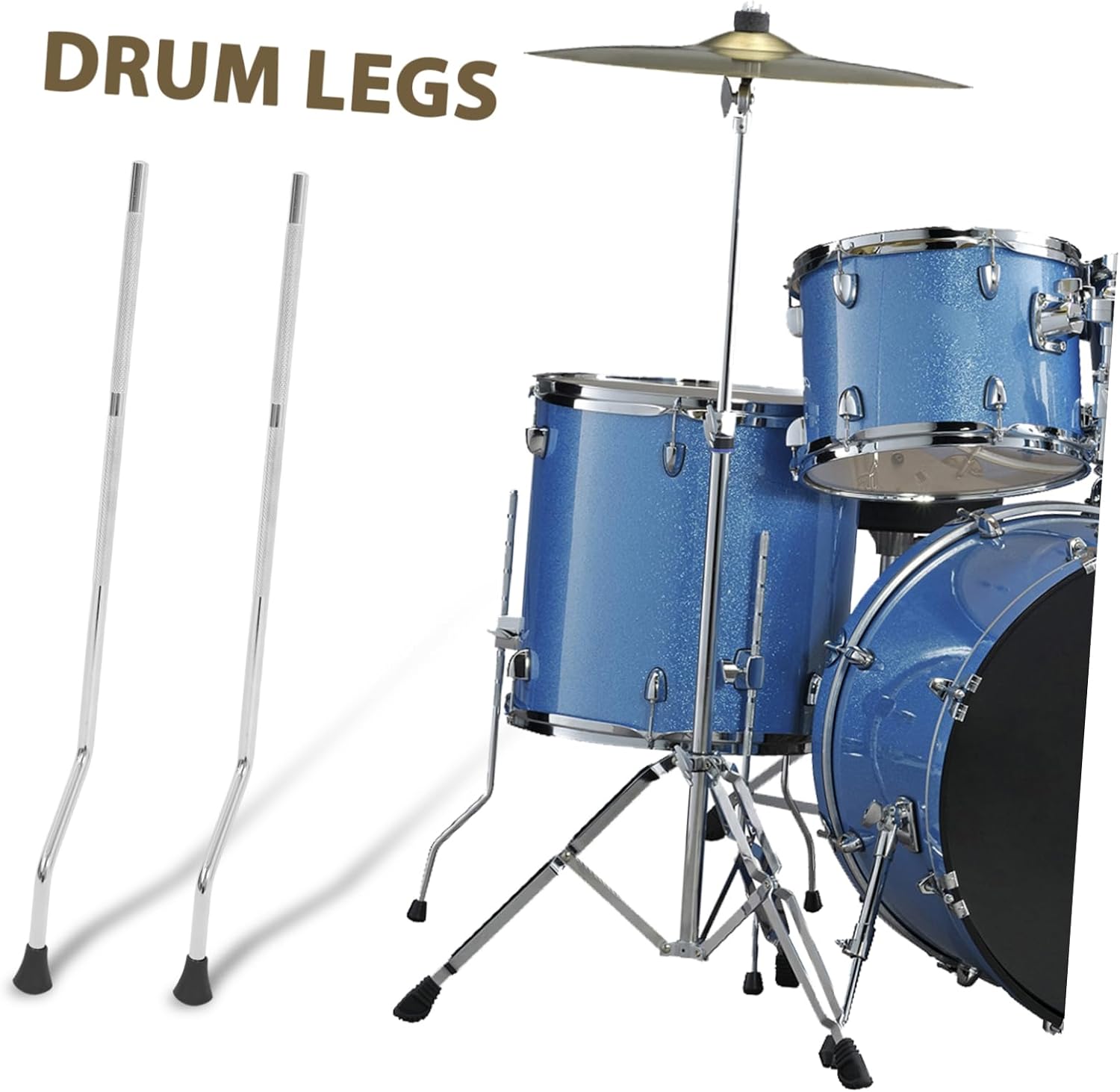3pcs Metal Replacement Drum Legs Durable Ergonomic Support for Various Drum Types Non-slip Design for Drummers and Percussionists and Practical Accessories