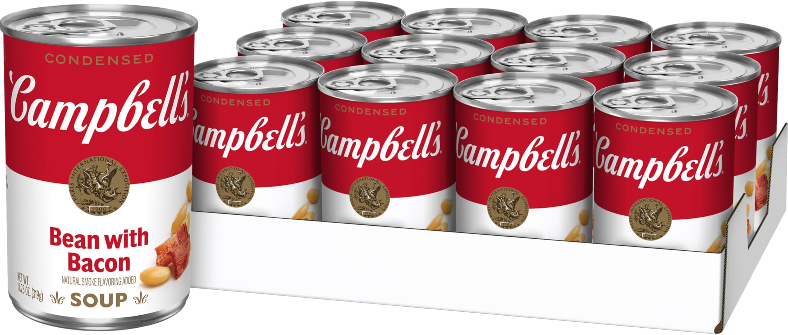 Campbell's Bean with Bacon Soup, Packaging May Vary, 11.25 Oz, Pack of 12
