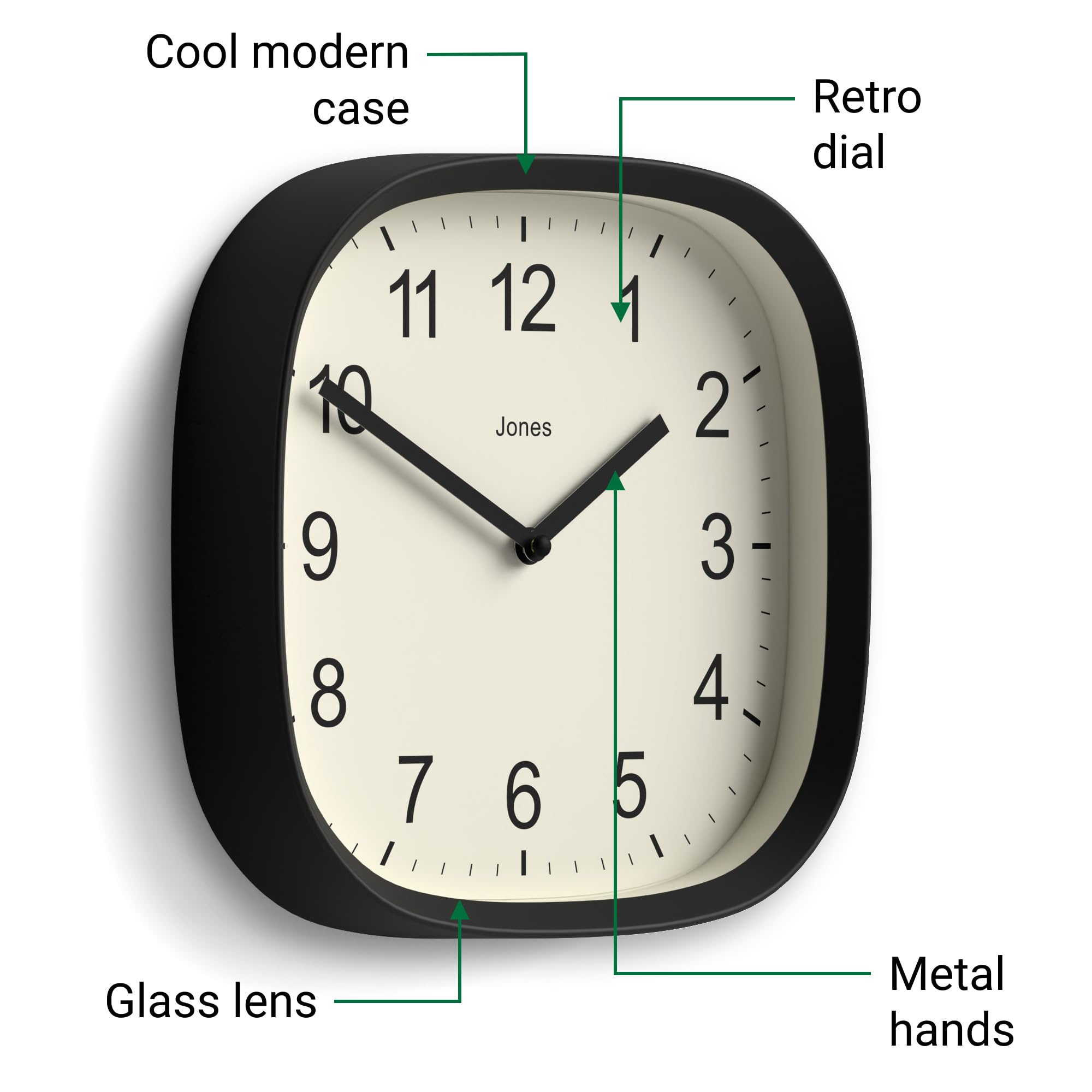 【新品同様】JONES CLOCKS プロペラ針 レトロデザイン 壁掛け時計 新品同様】JONES CLOCKS プロペラ針 レトロデザイン 壁掛け時計