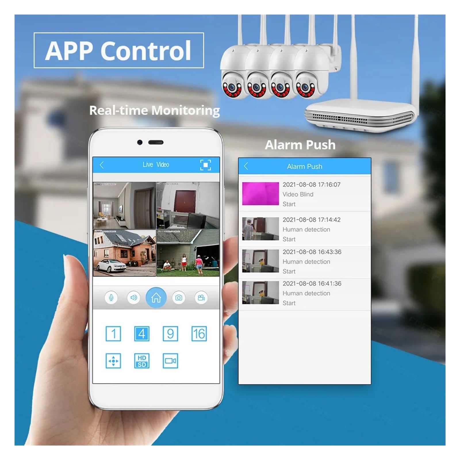 Sicurezza NVR Wireless 8CH Fai da Te H.265