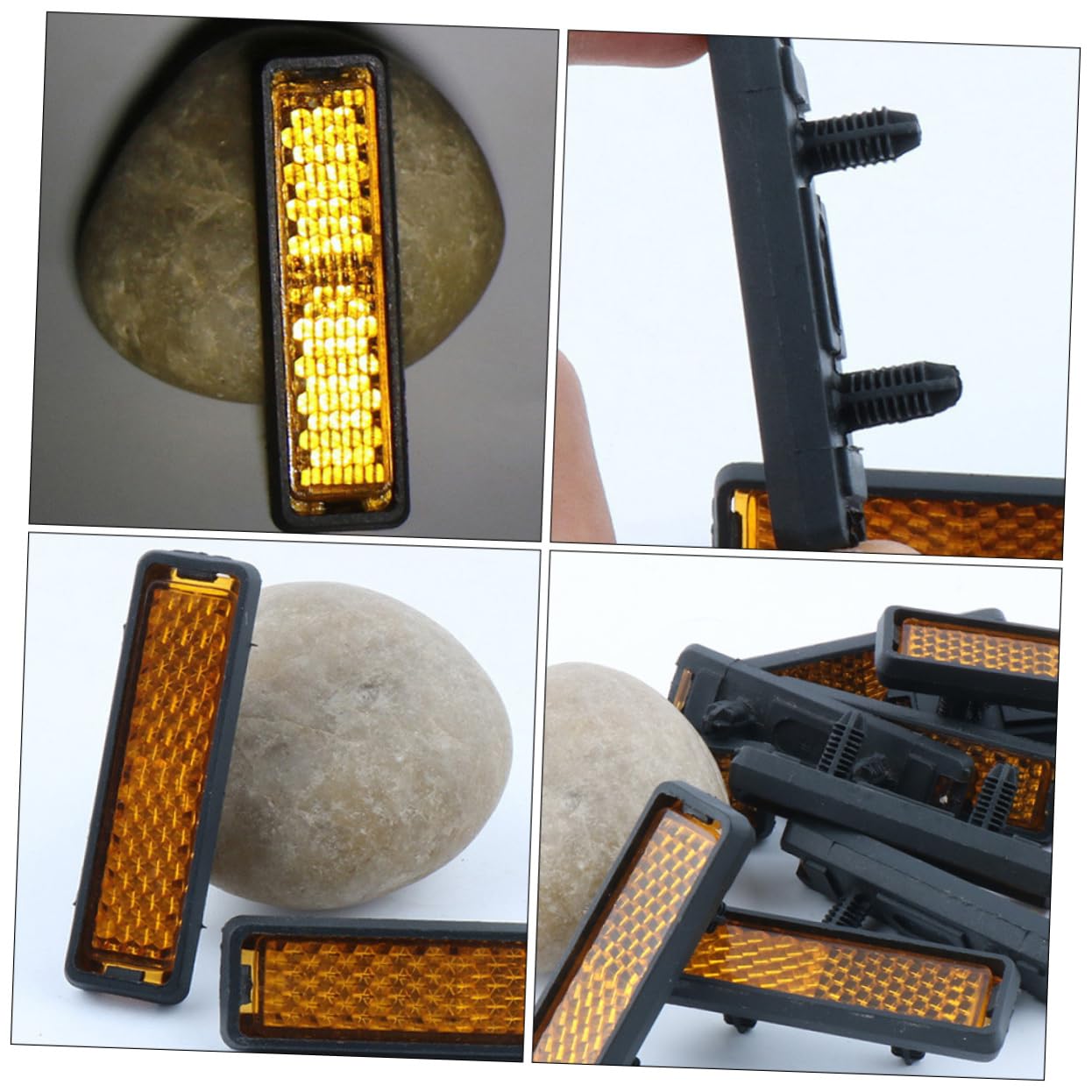 BRIGHTFUFU 20Pcs High Visibility Bike Warning Reflectors Foot Pedal Reflector Kit for Enhanced Safety Night Cycling Compatible with Pedals Reflective Bike Accessories