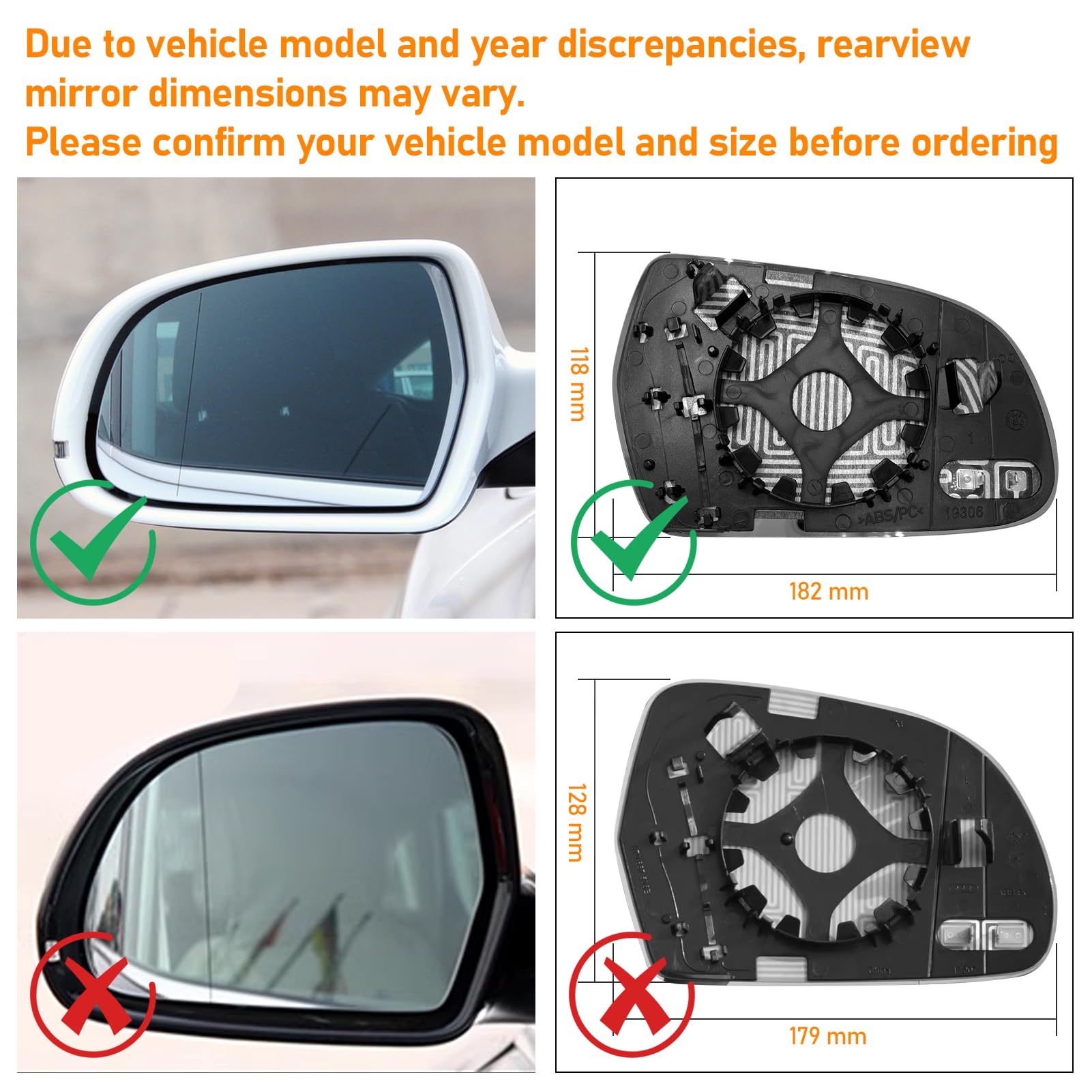 Erato Specchietto Retrovisore Riscaldabile Lato Passeggero Sinistro Per Audi A3 A4 A5 Per A3 8P1/Cabriolet 8P7/Sportback 8PA/A4 8K2 B8/Avant 8K5 B8/A5 8T3/Cabriolet 8F7/Sportback 8TA (8K0857535F