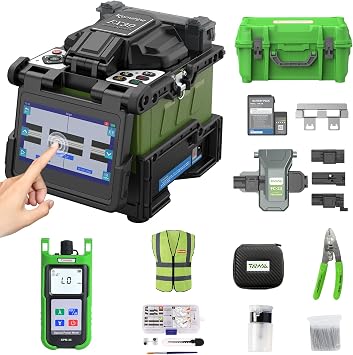 FX39 Core Alignment Fiber Fusion Splicer SM&MM Automatic Joint Welding Machine, 4.3 Inch Touch Screen, 5000 Times Electrodes Life, 6S Splicing; 16S Heating