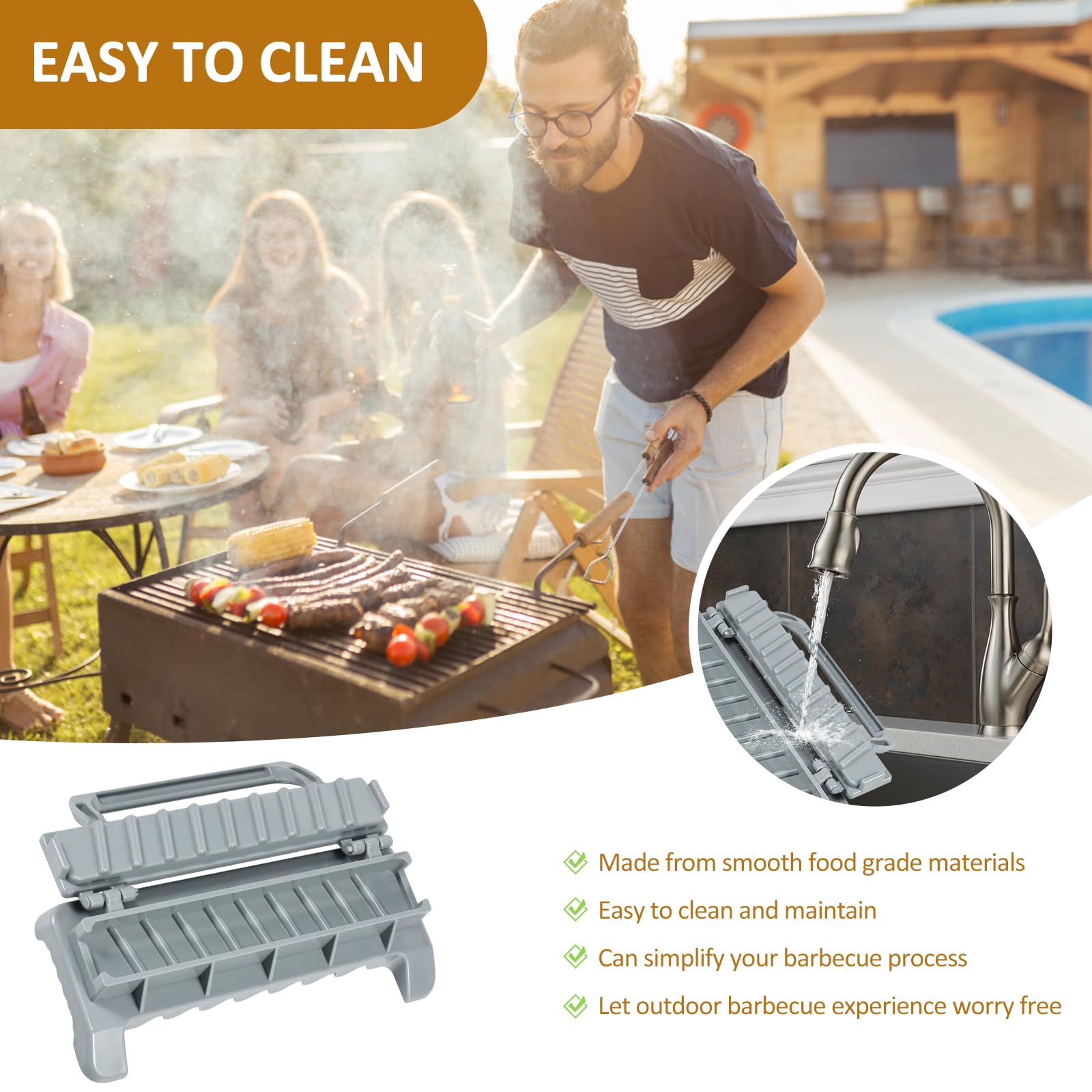 Presse à Kebab Manuelle - Moule En Plastique ABS Alimentaire - 29 Cm - Facile à Utiliser Pour Barbecue, Pique-nique, Camping