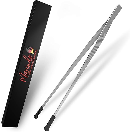 Marindo Barbecue Tweezers Cooking Tweezers with Silicone Tips