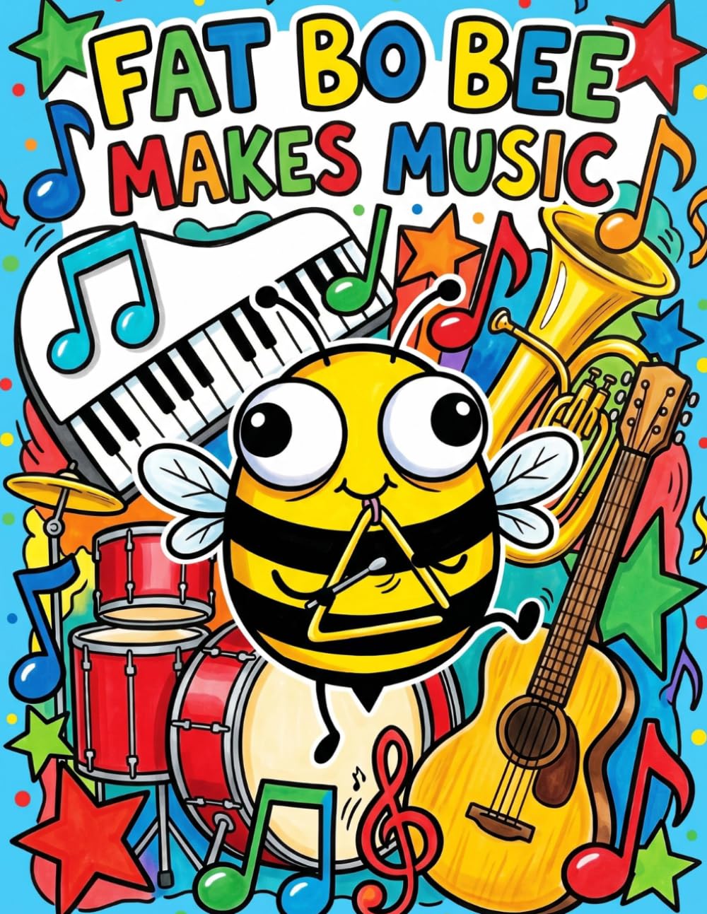 Fat Bo Bee Makes Music: A Coloring Adventure of Sounds and Beats!