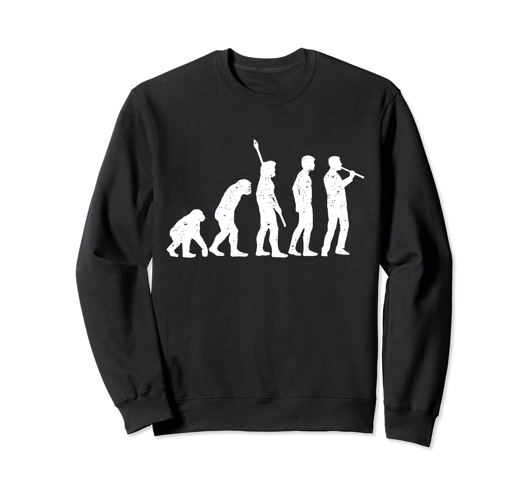 Flute Player Flutist I Evolution Sweatshirt, Black