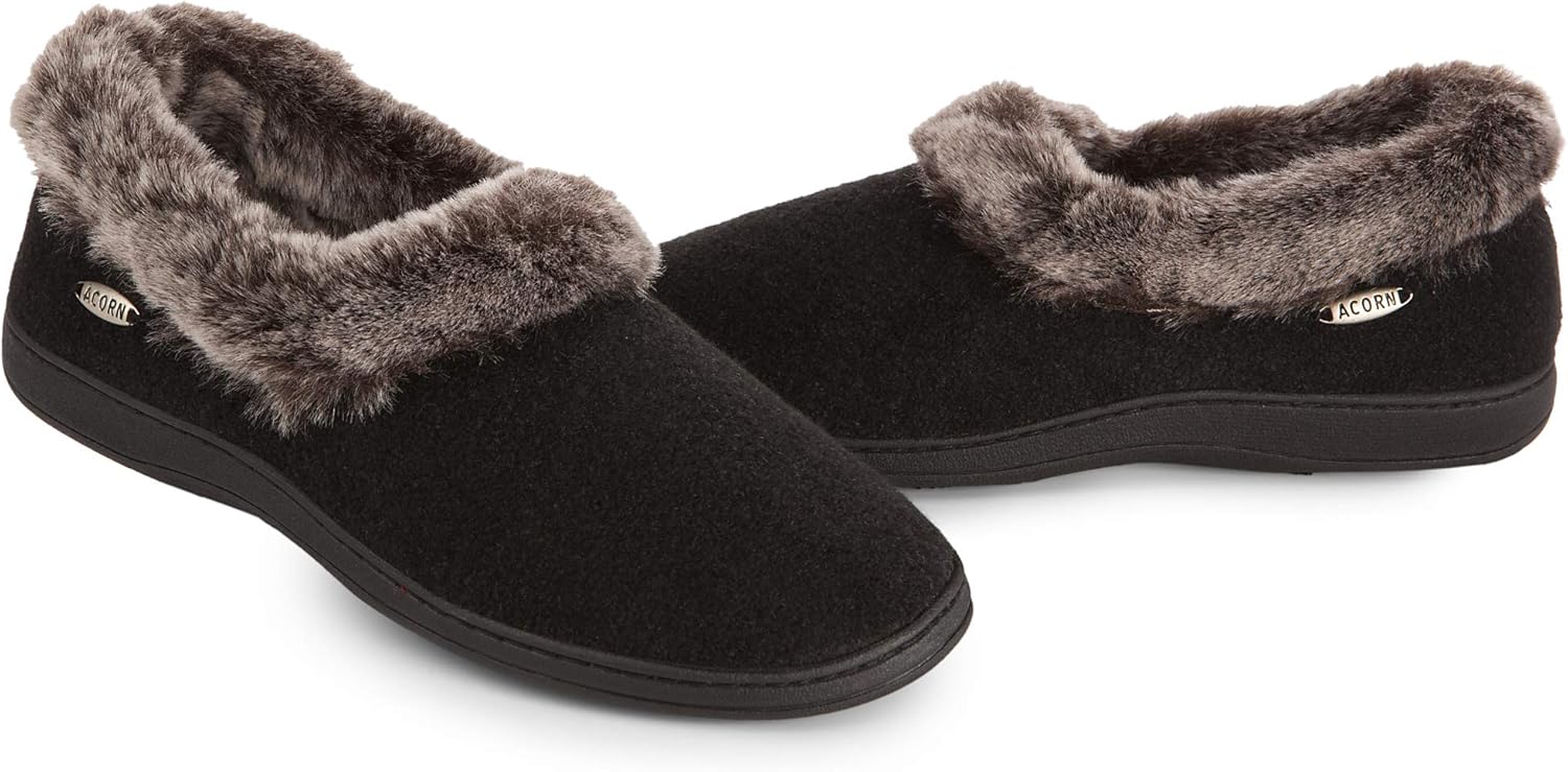 Acorn Women's Chinchilla Collar Slippers - Image 8