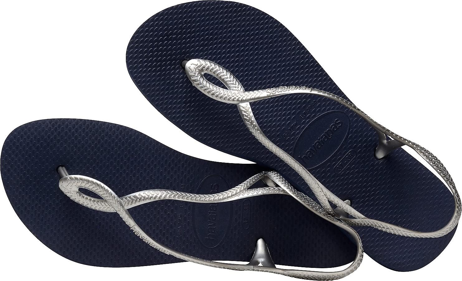 Havaianas Women's Havaianas Luna Sandal 3/4 UK Navy Silver