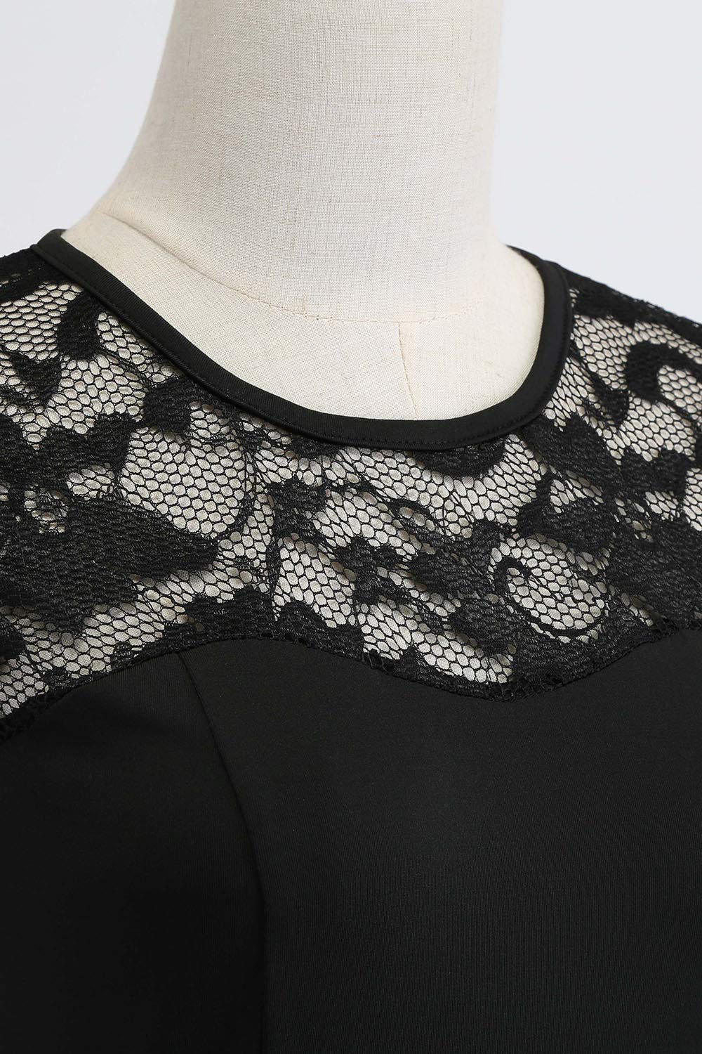 AXOE Robe Vintage Femme Fleurie Années 50 avec Dentelle | Haut Extensible Ajusté et Jupe en Coton, Léger, Sans Manches, Coupe Au Genou pour Cocktail, Mariage, Cérémonie, Réception