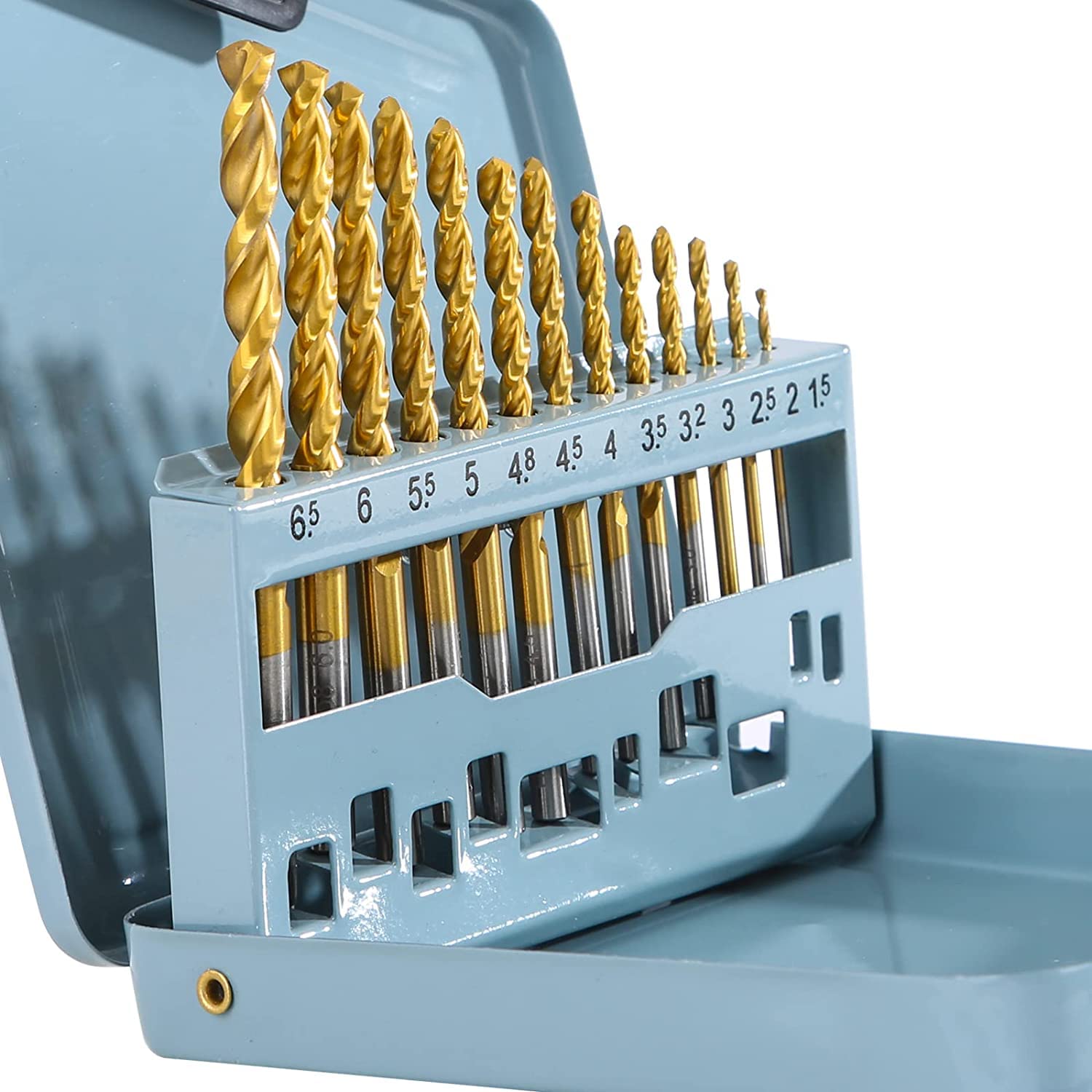 Juego de brocas helicoidales M42 con revestimiento de titanio 8% cobalto para acero inoxidable y metal duro, juego de brocas de alto cobalto con revestimiento de titanio de grado industrial