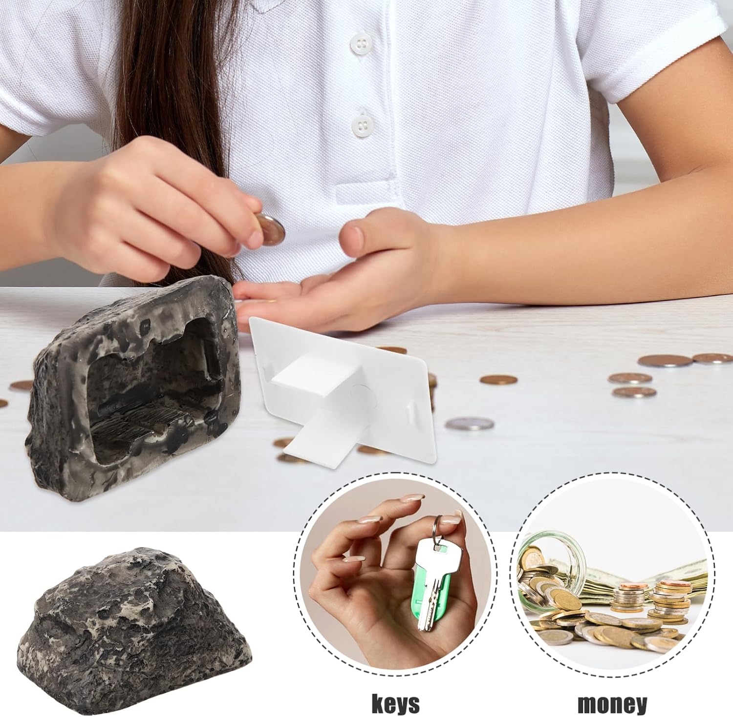 Artificial Stone Key Hider Realistic Faux Rock Key Holder for Outdoor Use Protection and Convenient Storage for Garden and Home Essentials