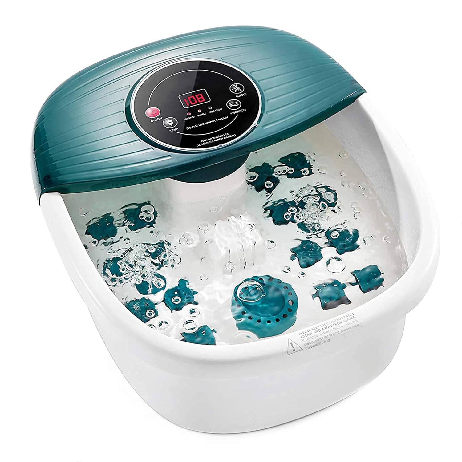 Foot Spa Bath Massager with Heat, Bubbles, Vibration, 16 Removeable Roller (not motorized), Pedicure Foot Spa with 95-118℉ Temperature Control and Material Box for Feet at Home : Beauty & Personal Care