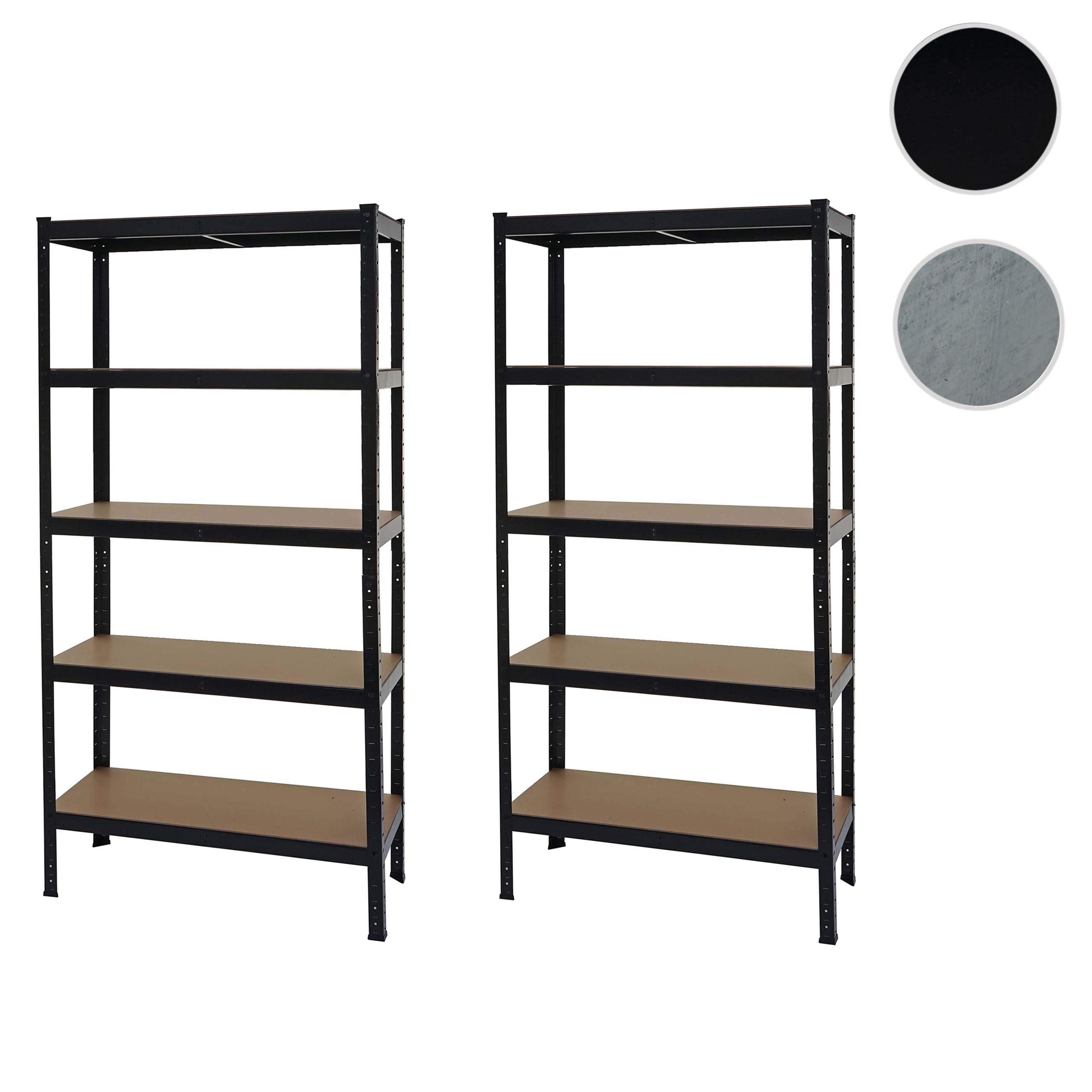 Garagenregale Aus Stahl – 5-stufig, 90x40x180 Cm, 875 Kg Tragkraft, Verzinkt, Schraubenlos