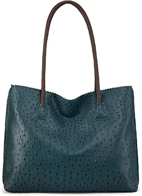  Tote Bag for Women with Zipper Large Ostrich Vegan Leather Shoulder Purses and Handbags