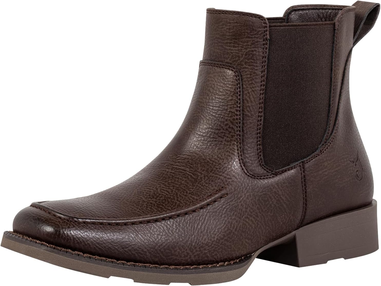 J’s.o.l.e Men‘s Chukka Boots – Square Toe Chelsea Ankle Boots with Elastic Slip-On, Removable Cushion Insole & Stitched Sole for Work, Casual & Dress