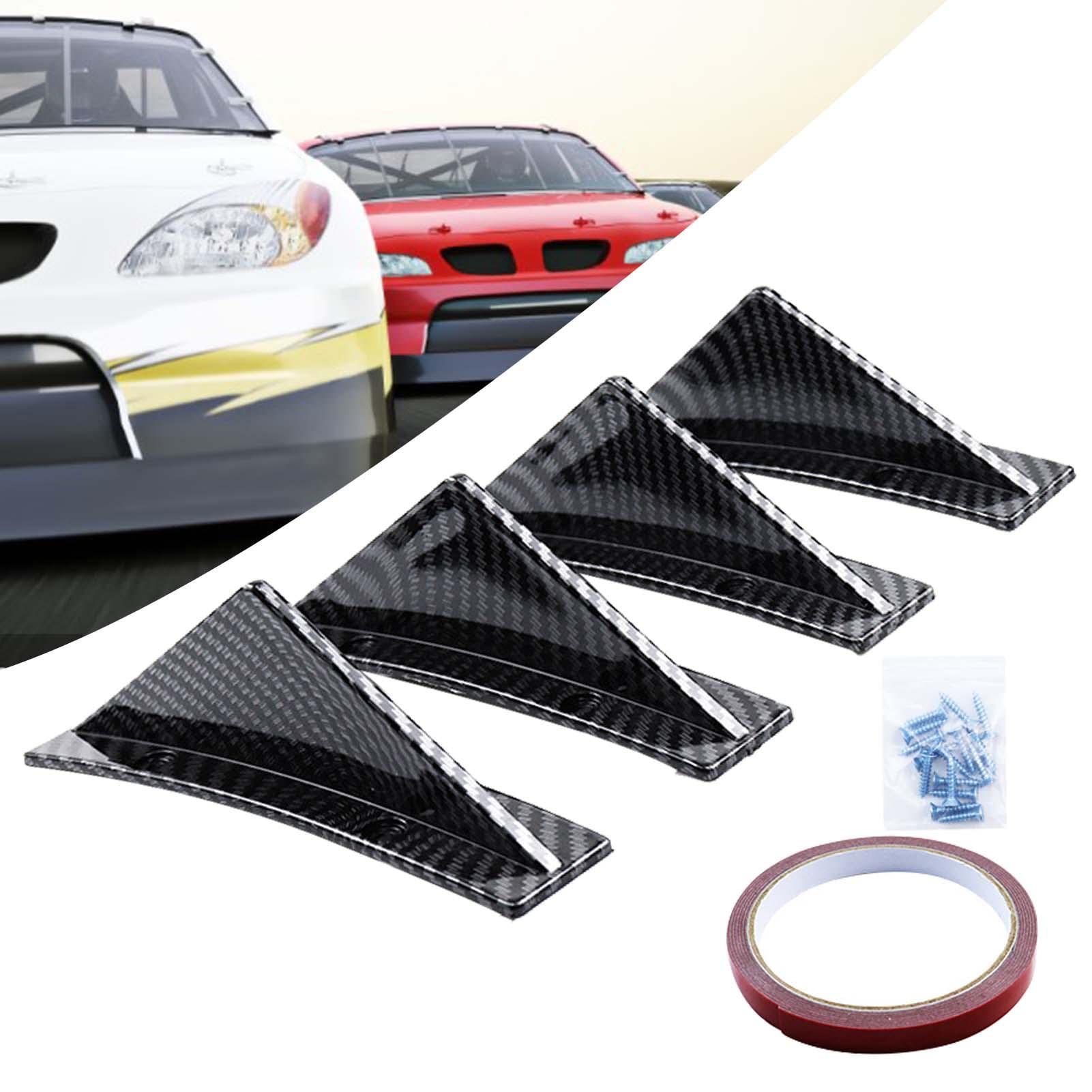 Kit 4 Séparateurs / Diffuseurs Pour Bas D'aile Arrière Voiture - Universel ABS Noir