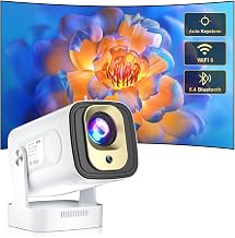 [2026 Upgraded] Mini Projector Salange,Support 4K 8K and 1080P | Autofocus, Portable Projector with WiFi 6 and BT 5.4, Auto Trapezoidal Correction, Home Theater and Outdoor