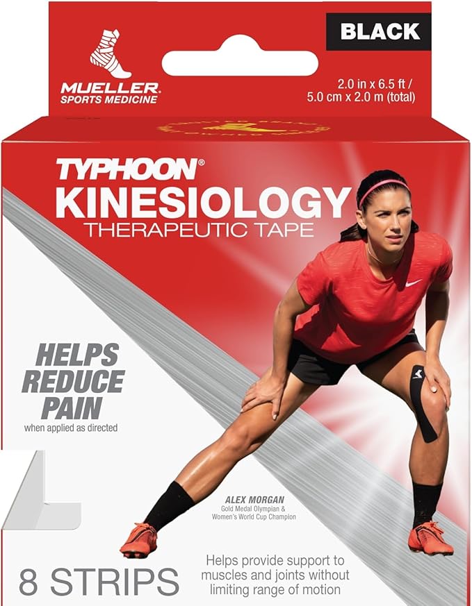 MUELLER Typhoon Kinesiology Tape 8 Count IStrip Black I