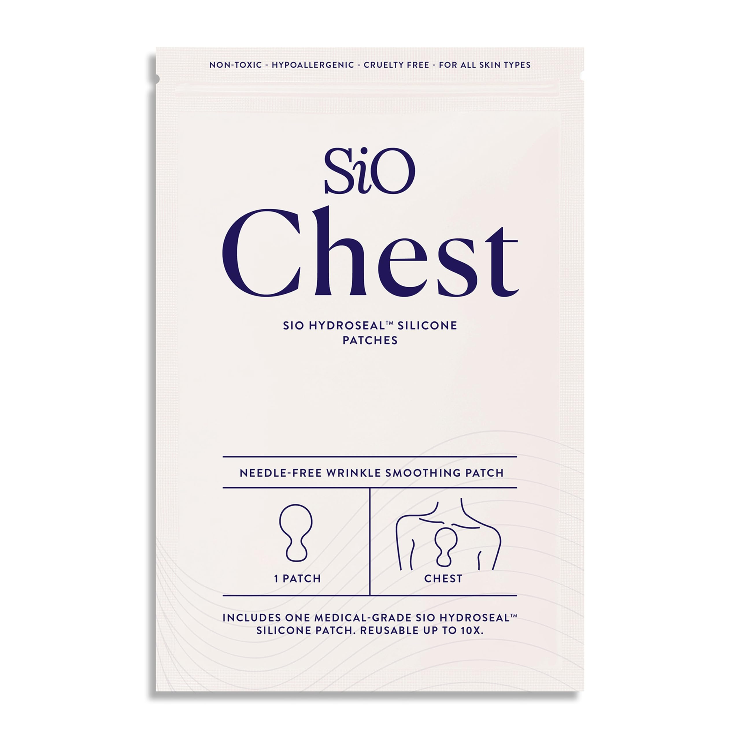 Sio Beauty SkinPad silikonowe plastry na klatkę piersiową, przeciwzmarszczkowe (zapas 2 tygodnie) – wielokrotnego użytku wygładzająca na noc – plaster zapobiegający starzeniu się szyi i dekoltu