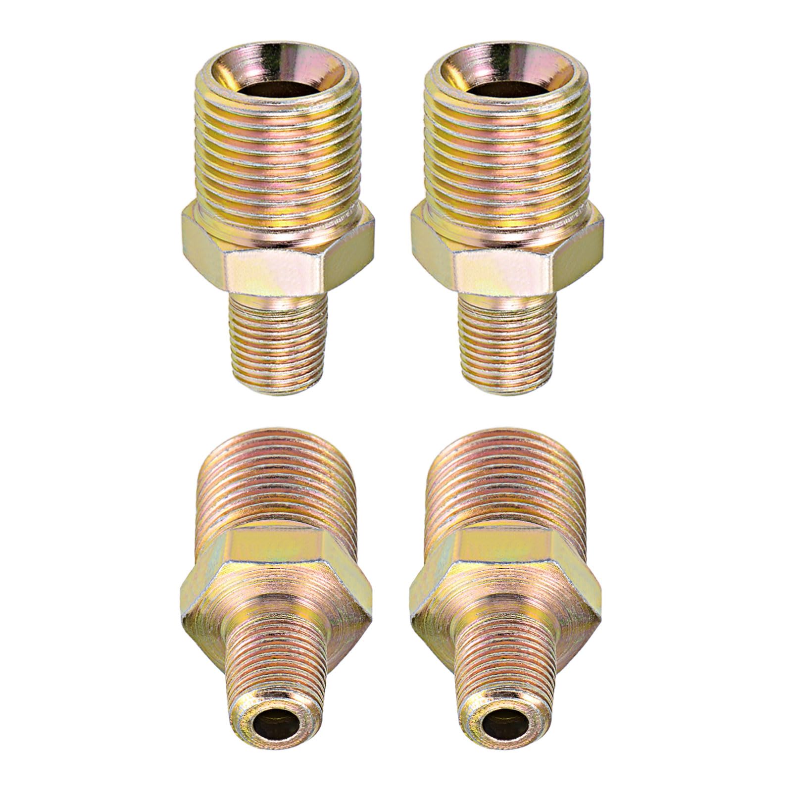 DTGN 1/8 NPT X 3/8 BSP Maschio Riduzione Raccordo Del Tubo - 4 Confezione - Ideale Per Connessione Tubi - Connettori Nipplo Esagonali In Acciaio Al Carbonio - Rame - Foto 7
