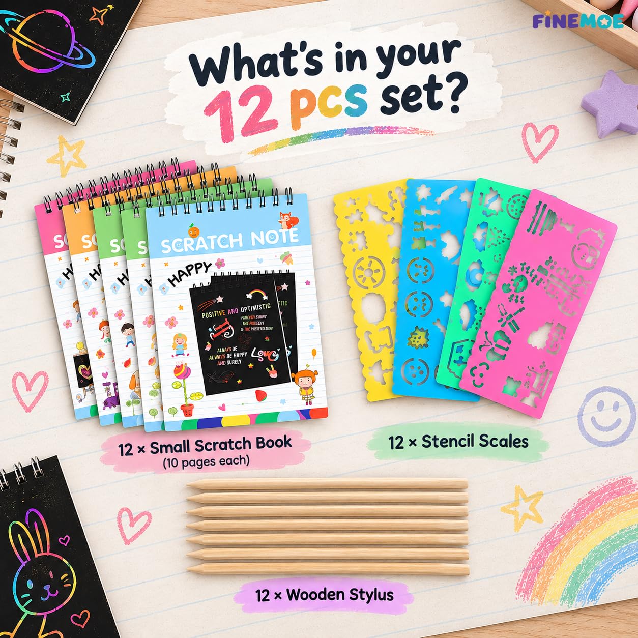 Finemoe Scratch Art Book - Bulk Return Gifts for Kids -2