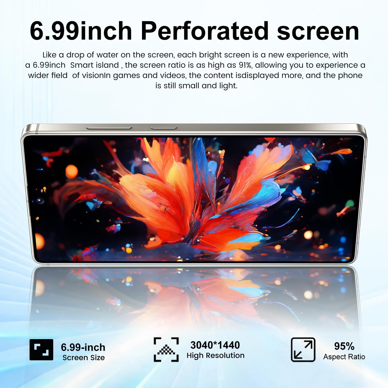 I26 Ultra Unlocked Smartphone,6.99" HD+ Display,Built in Pen,16+512GB Unlocked Phone,Snapdragon 8 Gen4,7000mAh Dual Speakers 5G/Face ID/Fingerprint Lock/Dual SIM/GPS(Gray) — view 3