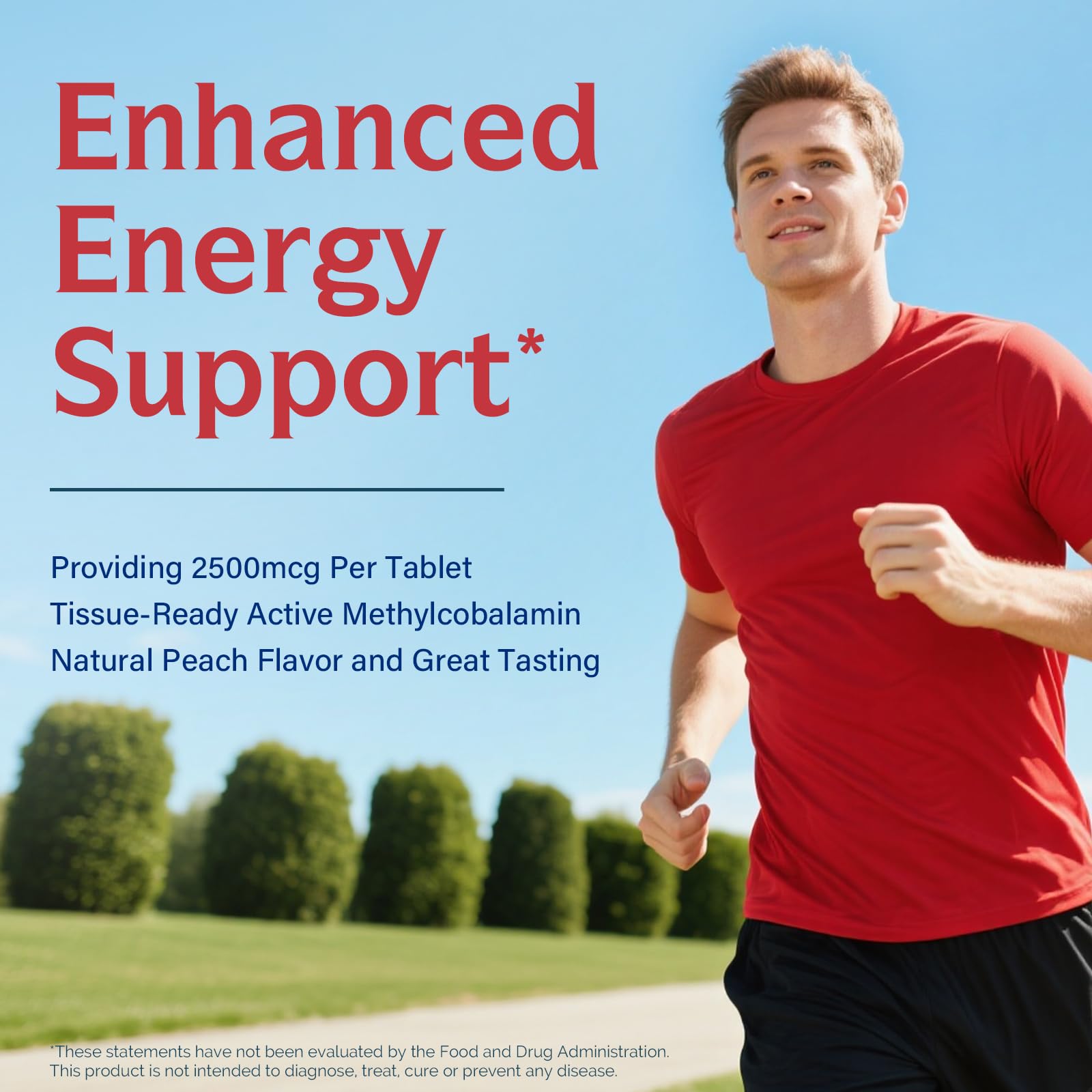 Innate Vitality Vitamin B12 2500mcg, Sublingual Methylcobalamin, Extra Strength for Energy Metabolism, Mental Clarity, Nervous System Health, Peach Flavor, Zero Sugar, 120 Fast Dissolve Tablets — Amazon image 3