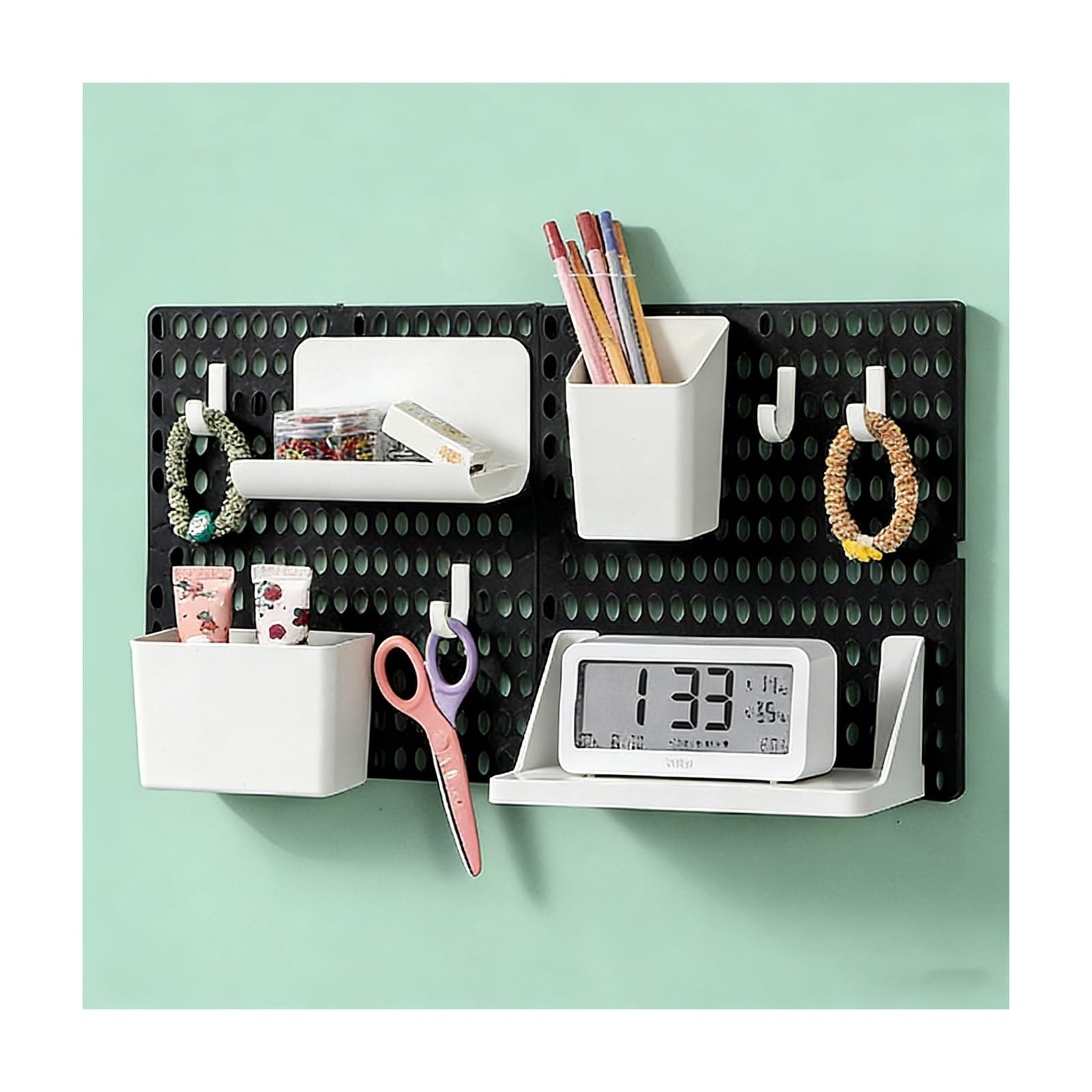 Pannello a parete regolabile Pegboard Kit Versatile bianco e nero nizer per Worhop 50x25cm Multi Use Sto Solut per strumenti e accessori