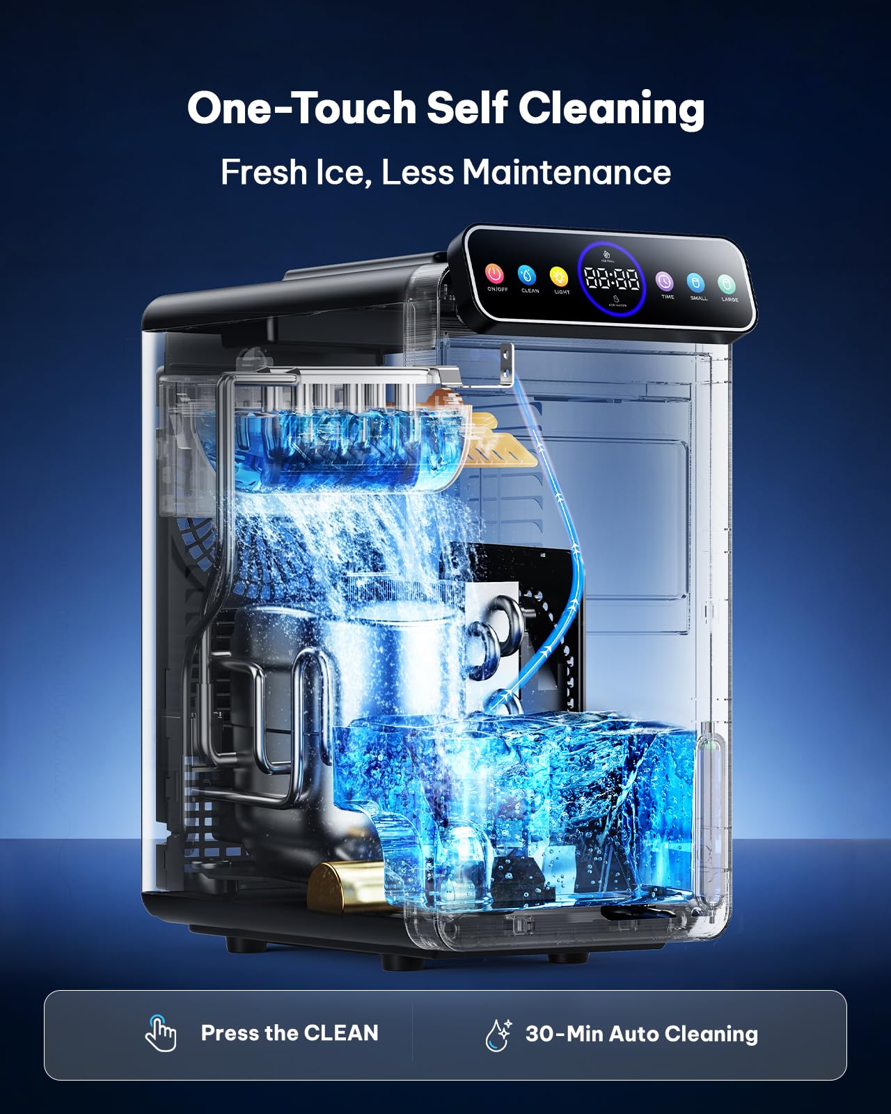 Silonn Portable Ice Maker Countertop, Self-Cleaning Ice Machine with Carry Handle, Includes Basket & Scoop, Produces 9 Ice Cubes in 6 Minutes, 12KG Daily Capacity, Ideal for Home Camping and RVs view 8