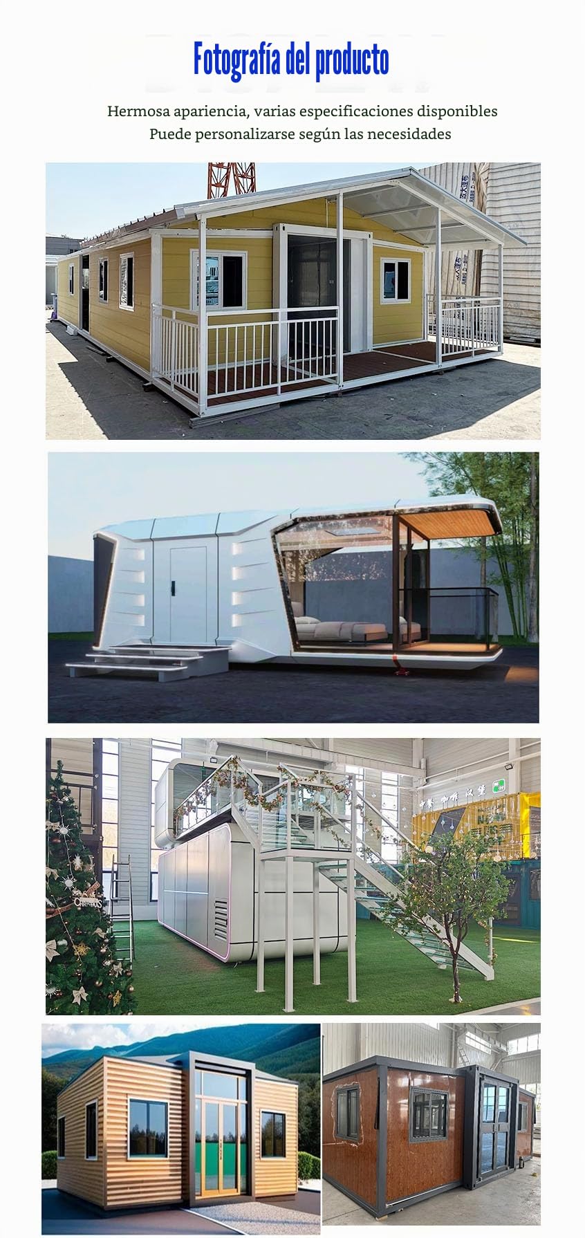 Minicasas para vivir para adultos, casa prefabricada expandible - Casa modular portátil plegable con contenedor de cocina, baño, 1-3 dormitorios - Ideal para familia, oficina, alquiler