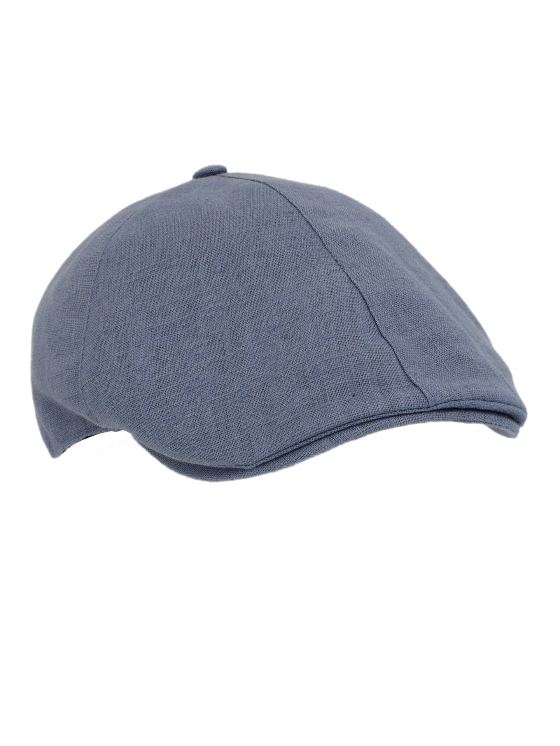 Pliko Męska lniana czapka - elegancka i oddychająca, bawełniana podszewka, krótki daszek, rozmiary 55-61 cm - lekka letnia czapka wyprodukowana we Włoszech