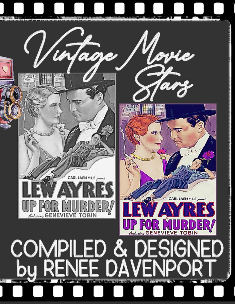Vintage Movie Stars: Grayscale Adult Coloring