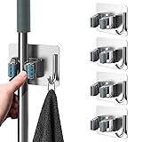 homeasy Soporte Escobas Pared 4 Piezas, Adhesivos...