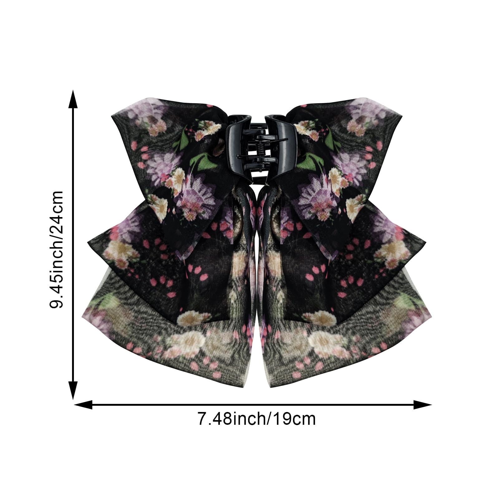 4 PACK Chiffon Floral Bowknot Hair Claw Clips - Image 2