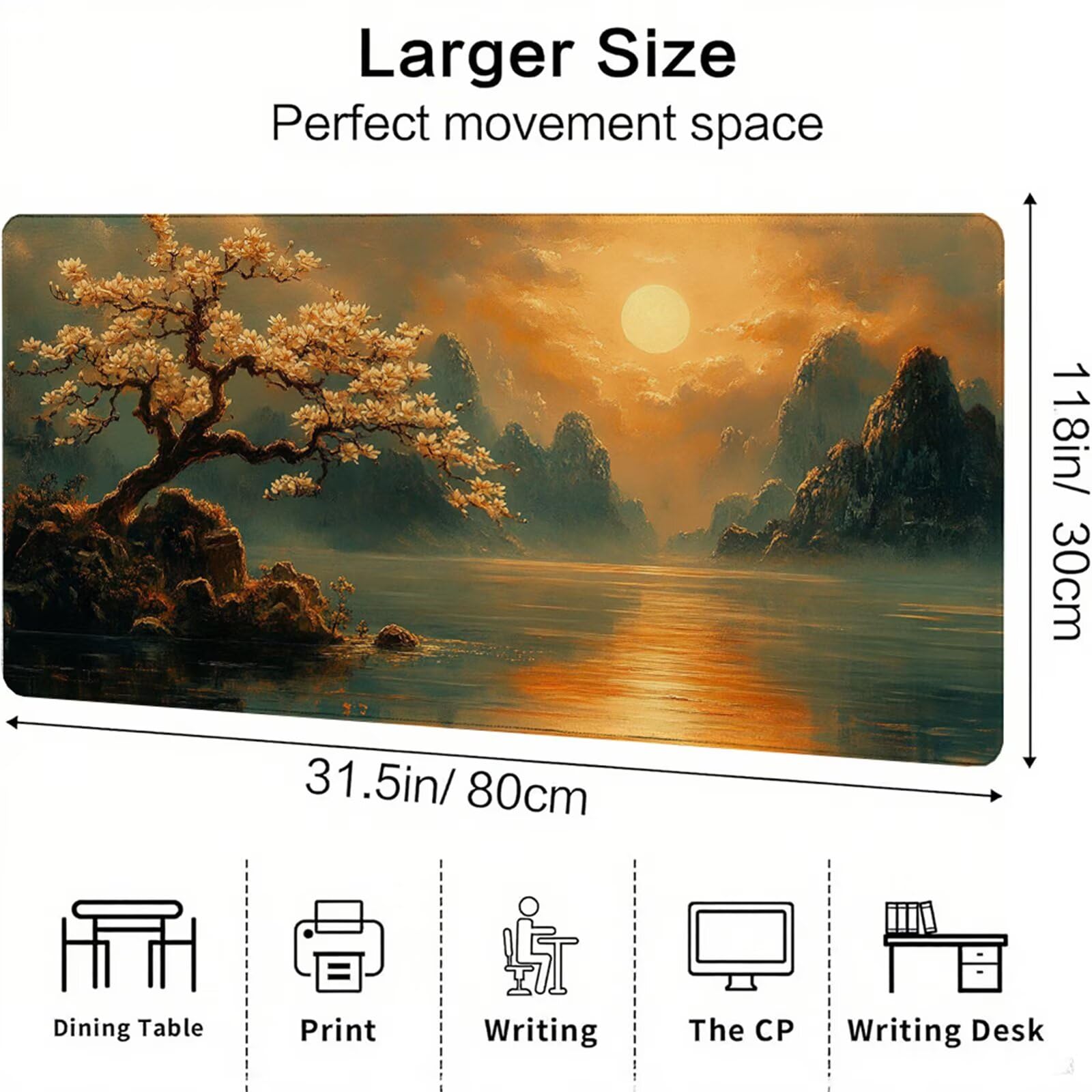 Żółta podkładka pod mysz XXL 1400 x 600 x 3 mm uchwyt pod biurko akcesoria antypoślizgowa gumowa podstawa i zszyte krawędzie podkładka pod mysz dla graczy do dekoracji biura dekoracyjnego, prezenty