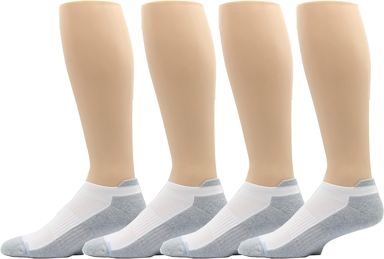 Dr. Motion Mens Low Cut Cushioned Breathable Compression Ankle Socks with Arch Support 4 Pairs