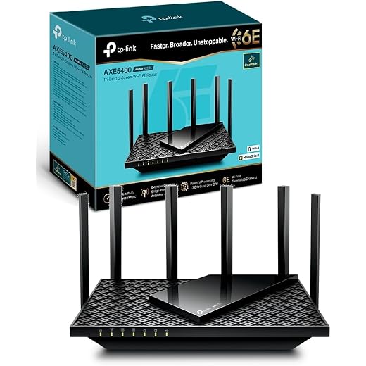 TP-Link Archer AXE75-Router WiFi 6E, AX5400, Gigabit Ports, for Home | Wide coverage. Stable connection for many devices. Compatible with EasyMesh Tether App Control.