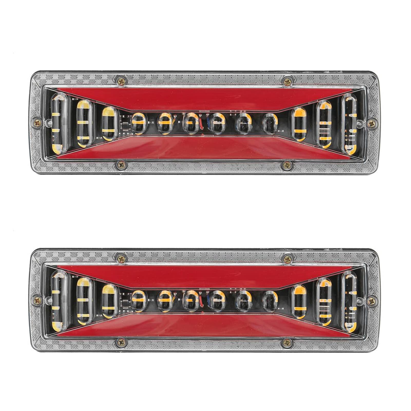 Coche Faro Trasero Luz Trasera Que Fluye, Señal De Giro, 12V, Lámpara De Marcha Atrás De Freno para Remolque, Camión, Autobús, Campistas Coche Luces de Cola traseras