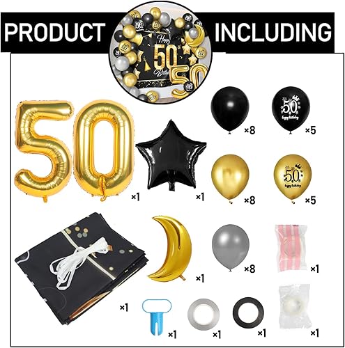 Miniatura 40 de Juego de globos dorados de feliz cumpleaños número 31 – Saludos a los 31 años de edad, guirnalda temática de fiesta con estrellas y luna, decoración