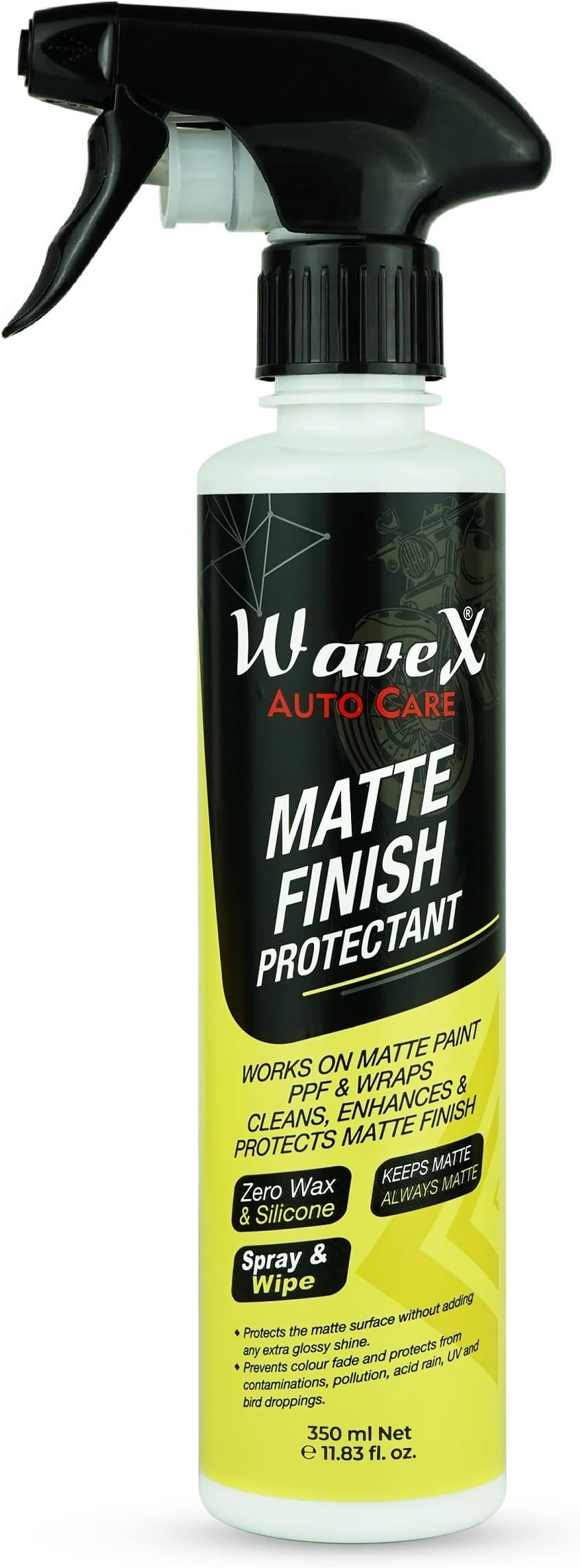 Wavex Matte Finish Protectant Bike Polish 350ml | Bike Polish Clean, Protect & Maintain Showroom Finish of Matte Bikes & Cars