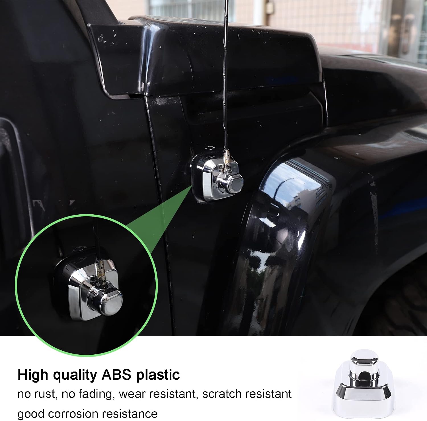 PIUGILH for H*3 Antenna Cover with Adhesive Base Decorative Antenna Accessories for Hummer H3 2005-2009,1 PCS (Silver)