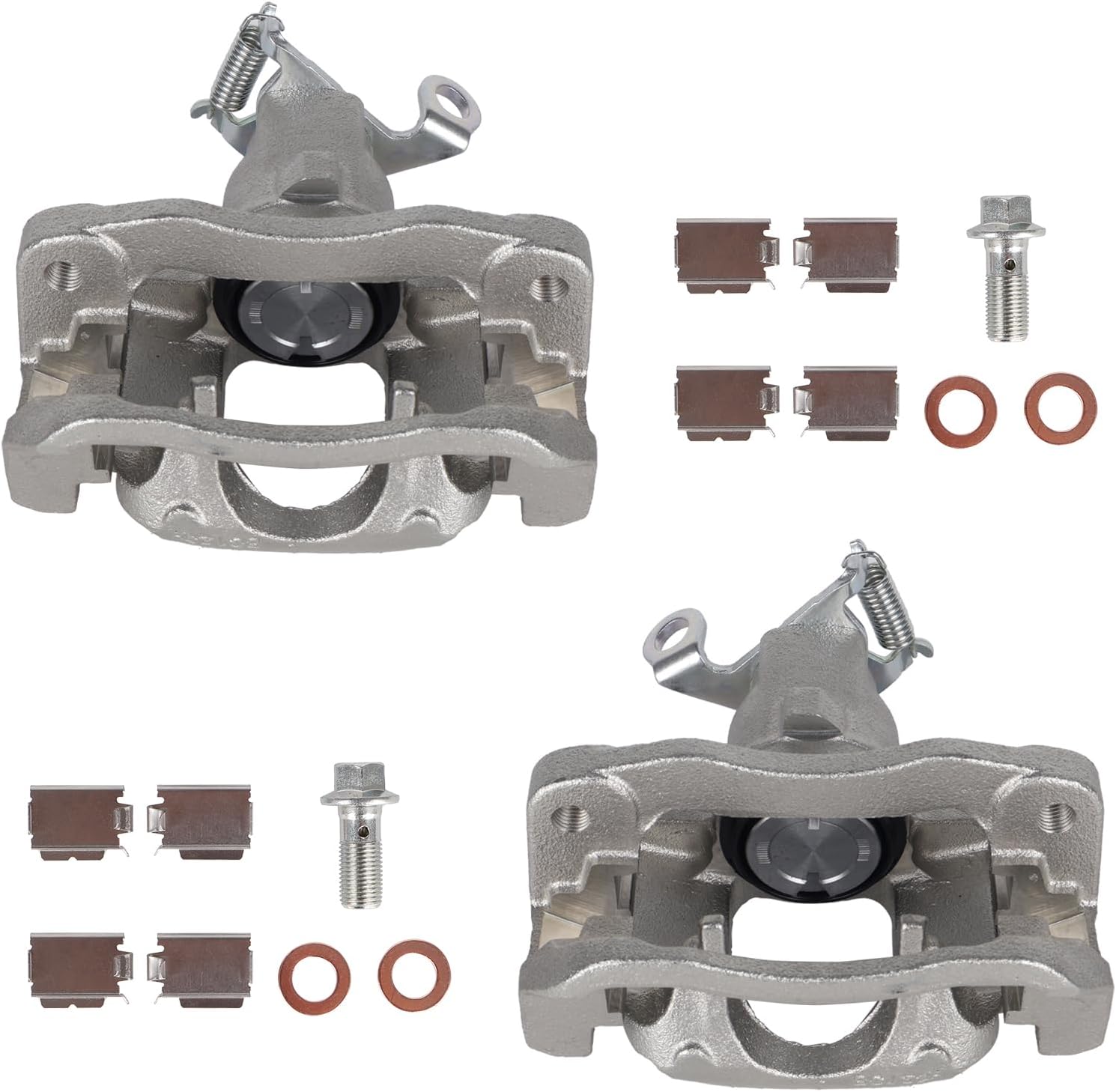 Autoround 18B5177 18B5176 Rear Brake Caliper Assembly with Bracket fit for Dodge Journey 2009 2010 2011 2012, Both Driver Passenger Side