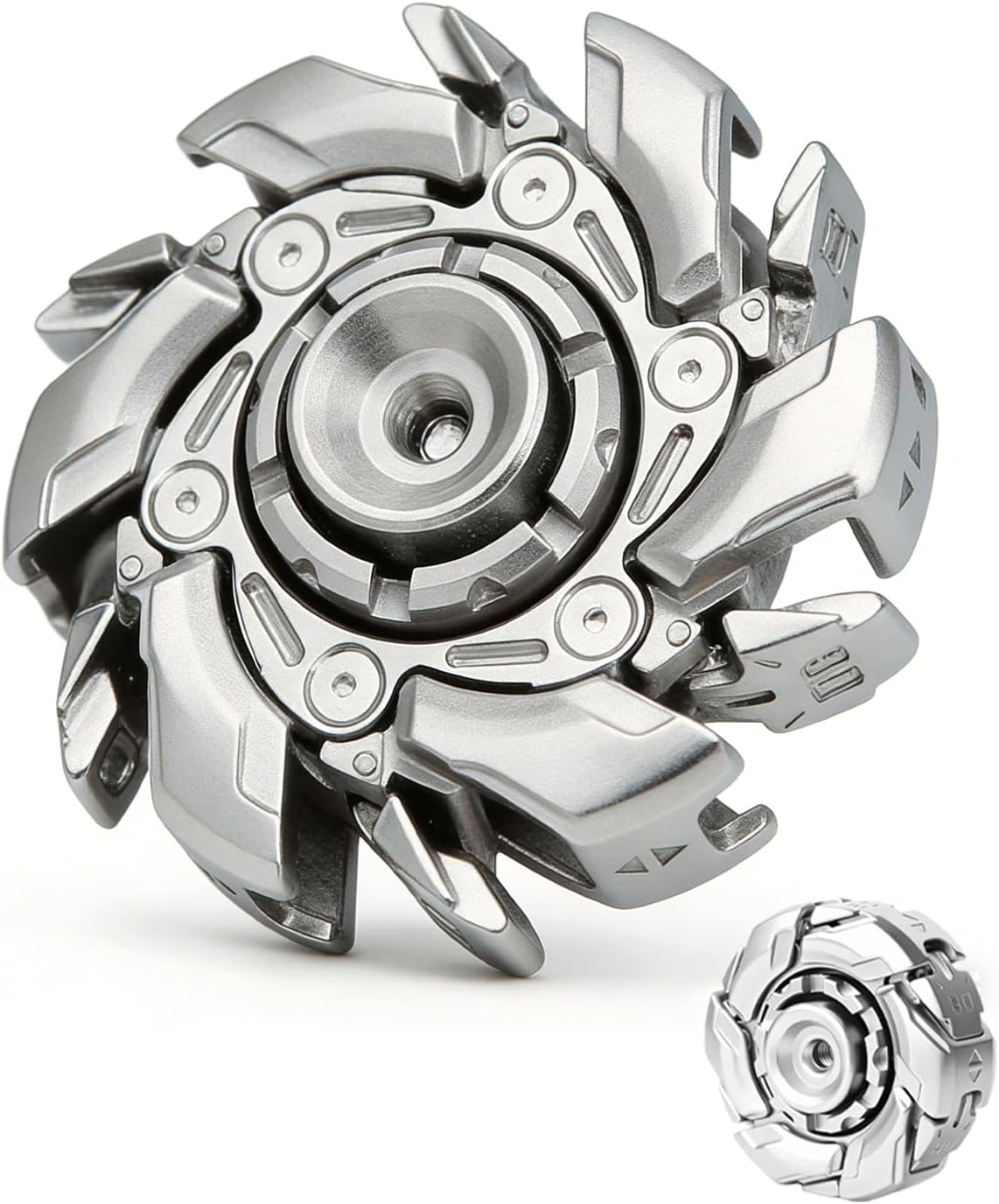 Metal Spinner Fidget Toy for Adults - Mechanical Spinner with Spin Activated Open Armor Transformable Spinning, Cool EDC Office Desk Toys for Relief Stress Anxiety