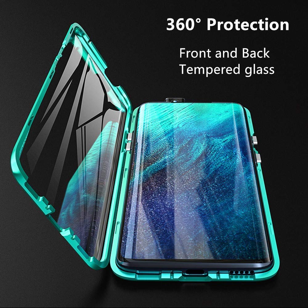 GOGME Cover per Oppo Find X3 Neo Cover, Custodia in Vetro a Colori Sfumato, Vetro Temperato AntiGraffio Back Cover + Bordo in Silicone Morbido TPU Protettiva Case Cover(5